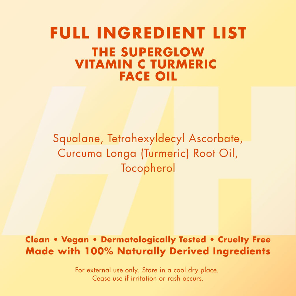 Handmade Heroes The Super Glow Vitamin C Turmeric Face Oil – Lightweight Radiance Oil for Dull-Looking Skin, 0.8 Fl Oz