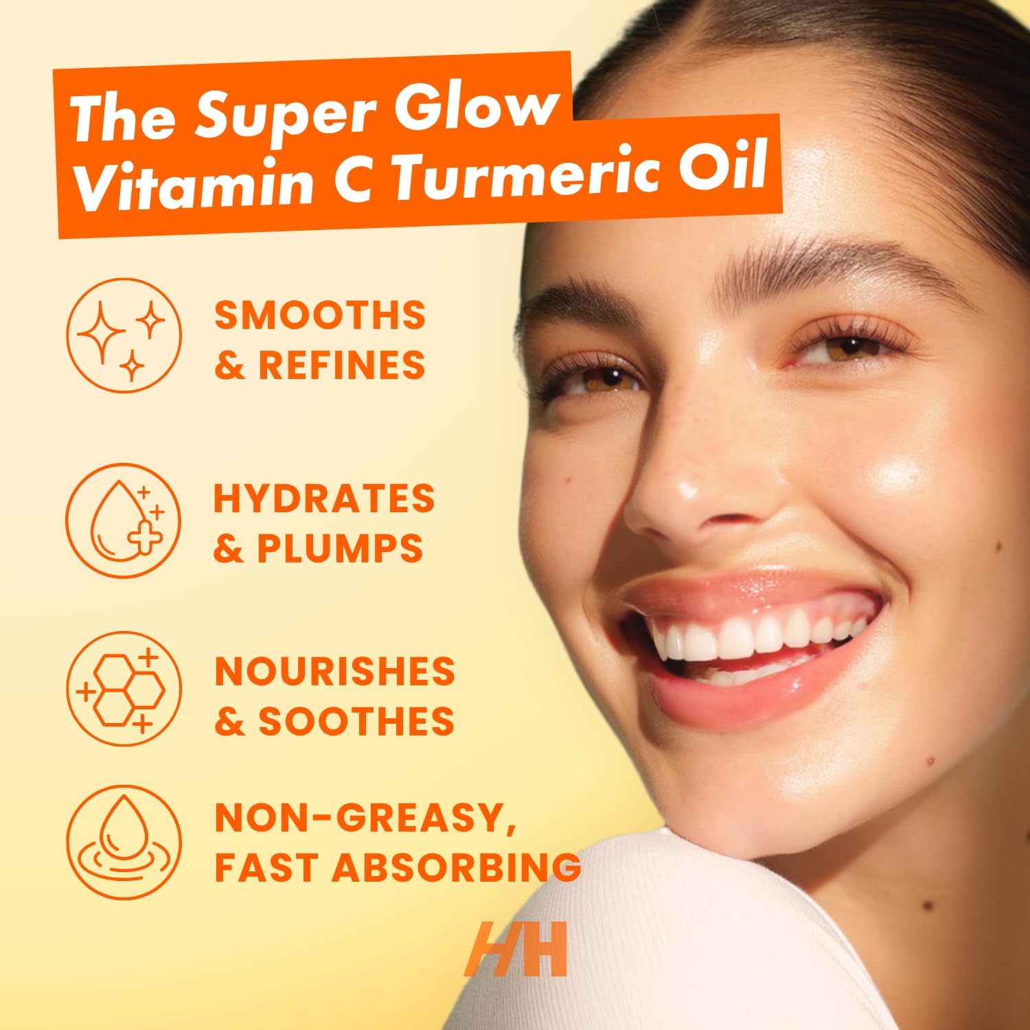 Handmade Heroes The Super Glow Vitamin C Turmeric Face Oil – Lightweight Radiance Oil for Dull-Looking Skin, 0.8 Fl Oz