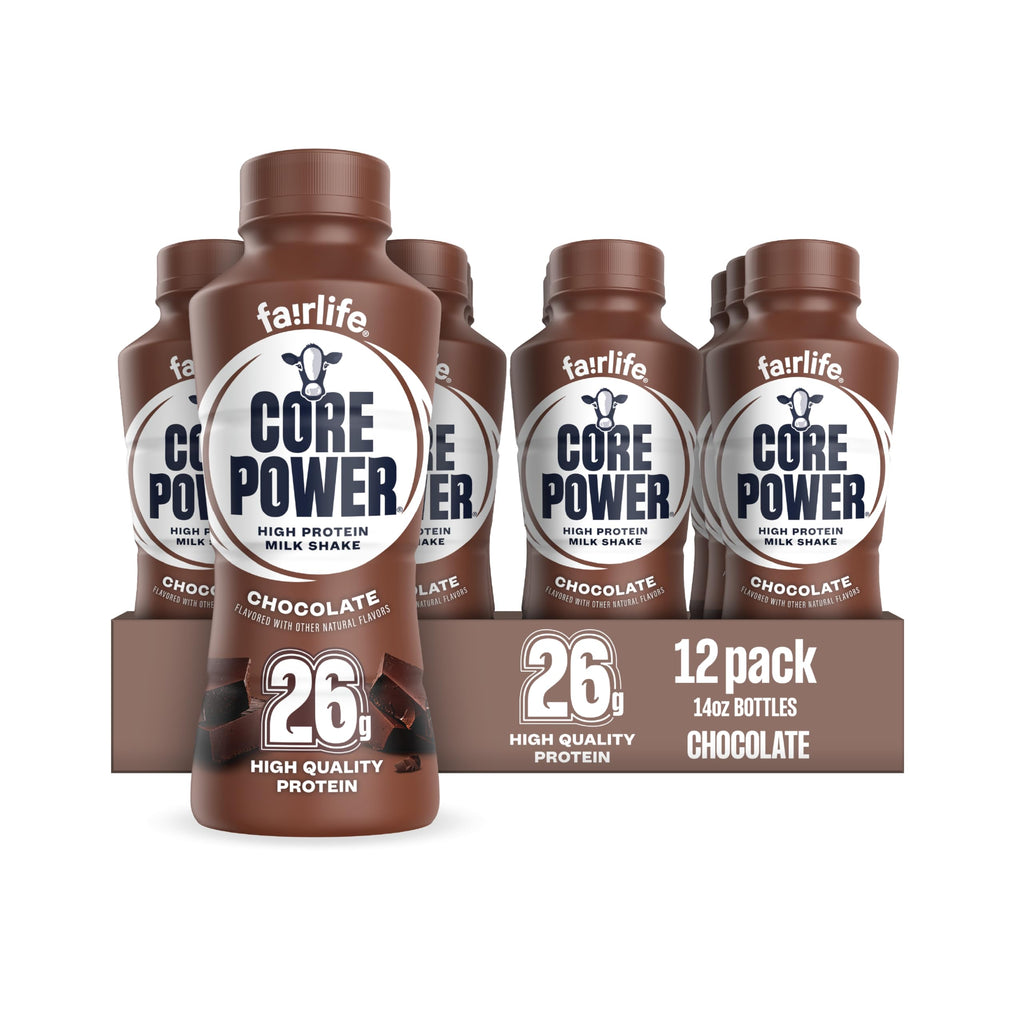 Core Power Fairlife 26g Protein Milk Shakes, Liquid Ready To Drink for Workout Recovery, Chocolate, 14 Fl Oz Bottle (Pack of 12)