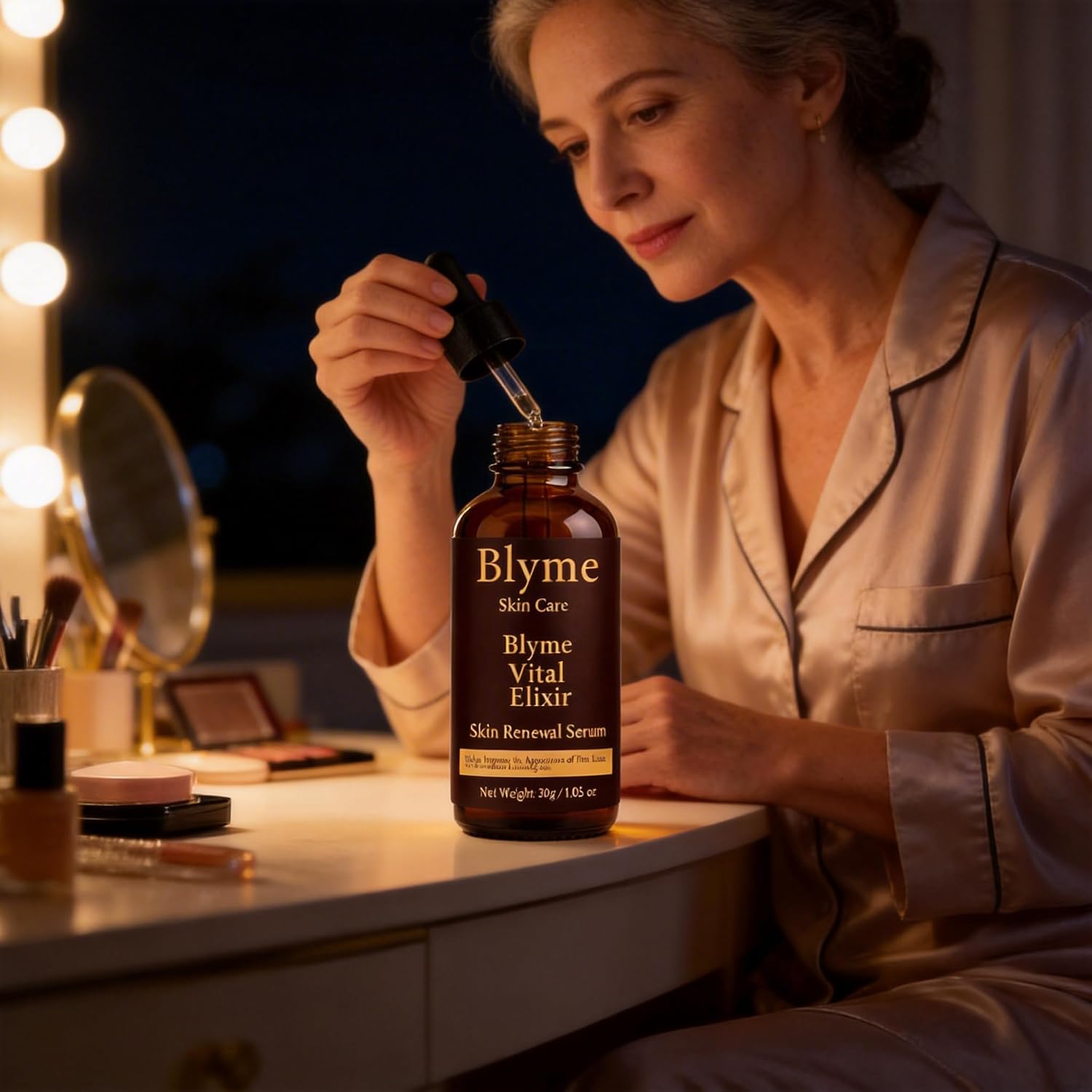 Blyme Prime Elixir, with Peptide, Hyaluronic Acid and Retinol, Help Reduce Appearance of Fine Lines, Support Skin Elasticity, Hydrating & Firming Face Serum for Mature-Looking Skin, 30ml (30g)