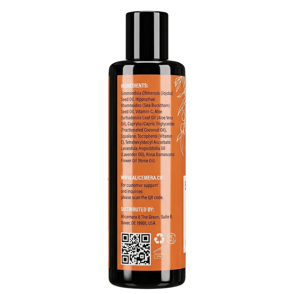 Vitamin C Body Oil for Dry Skin – Moisturizing & Brightening Skin Oil with Aloe Vera, Sea Buckthorn & Vitamin E – Nourishing Skincare – 6.76 oz
