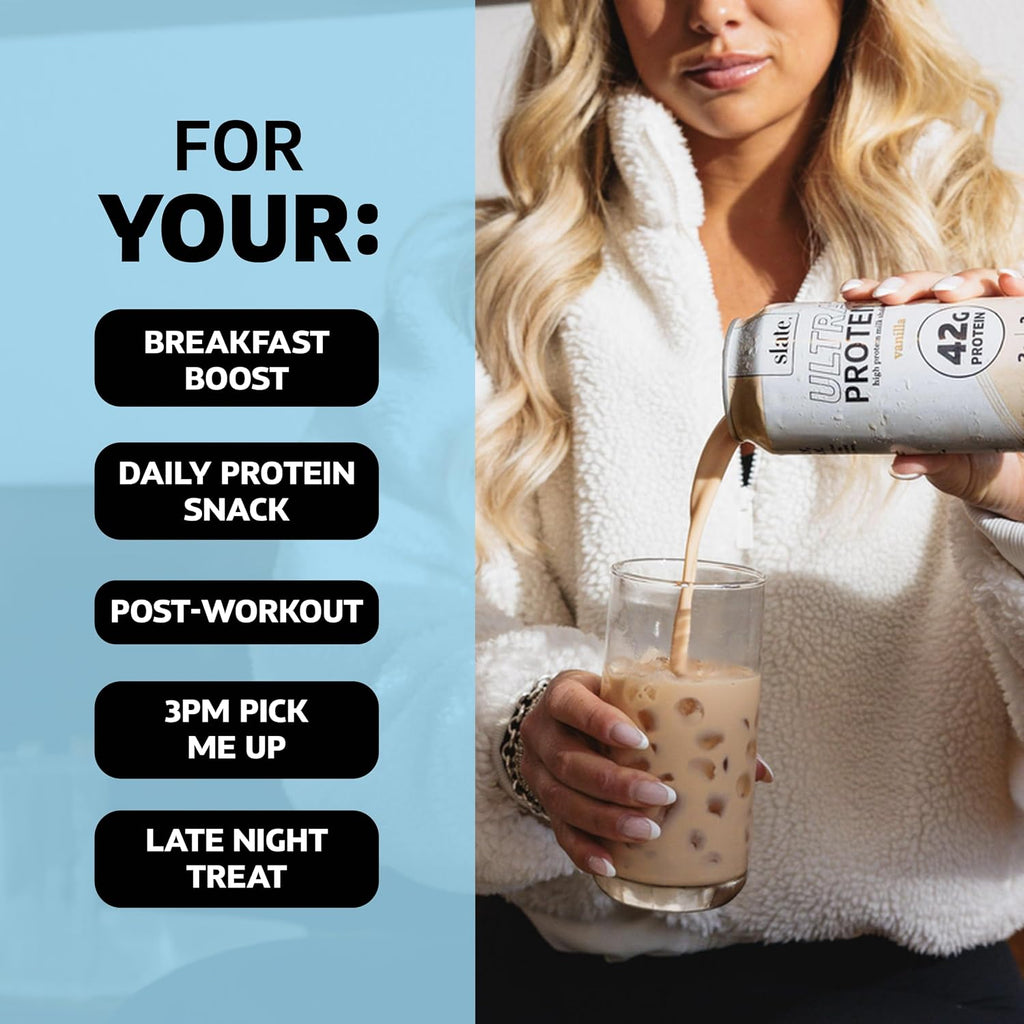 Slate Milk Vanilla Ultra 42g High Protein Milk Shake (12 Cans)